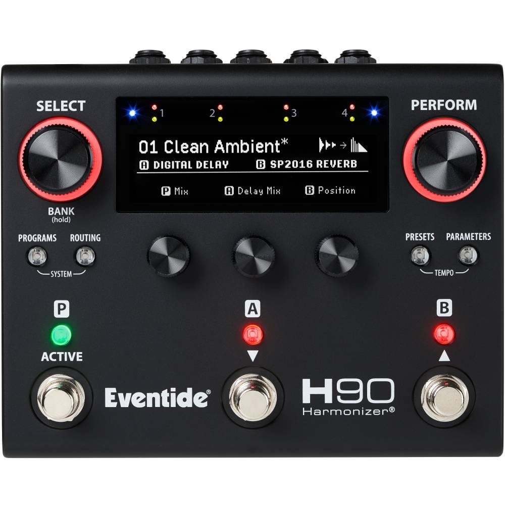 Eventide H90 Dark harmonizer pedal, front view