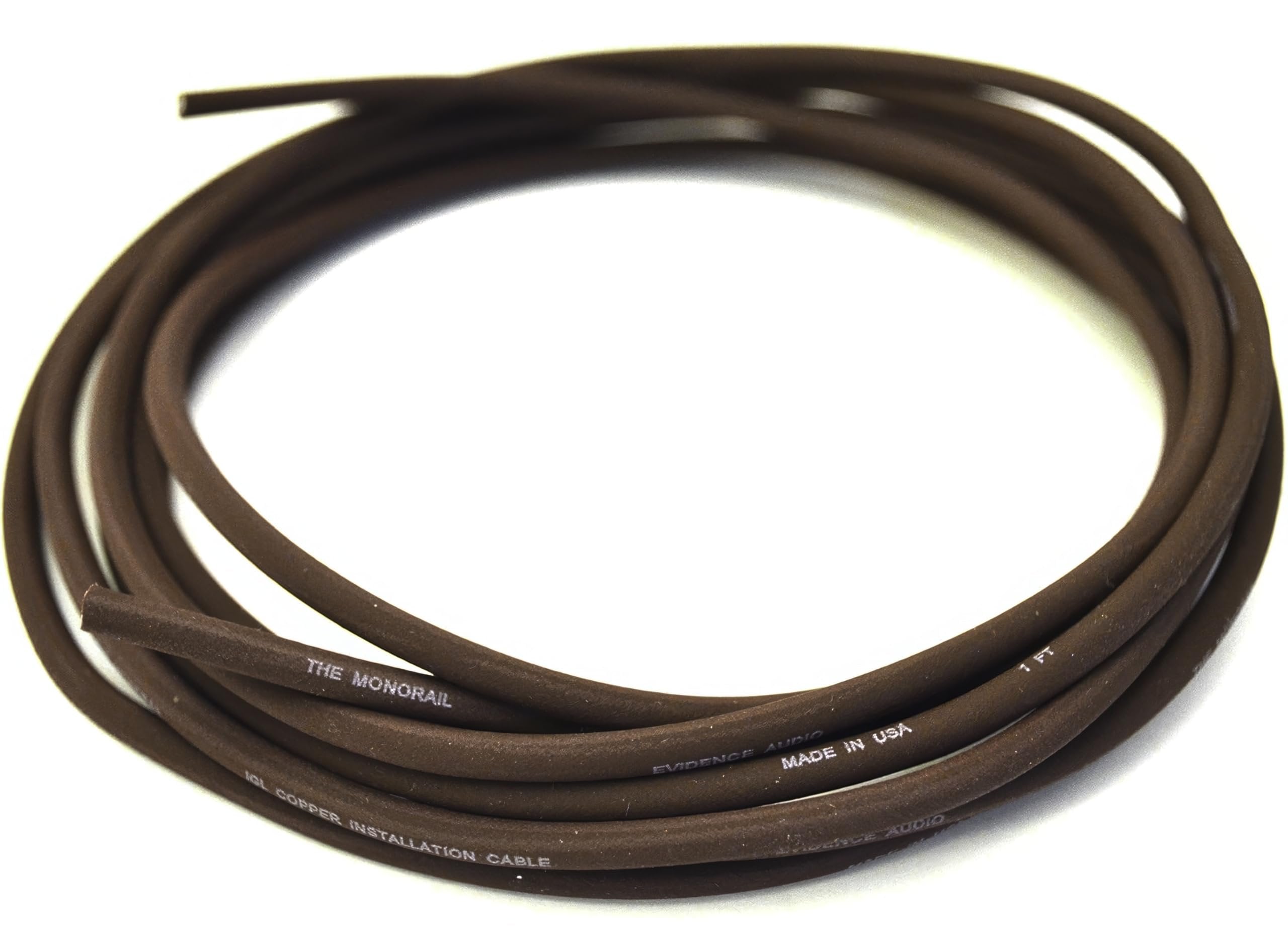 Evidence Audio Monorail bulk instrument cable, burgundy, coiled, bare ends (10 ft)