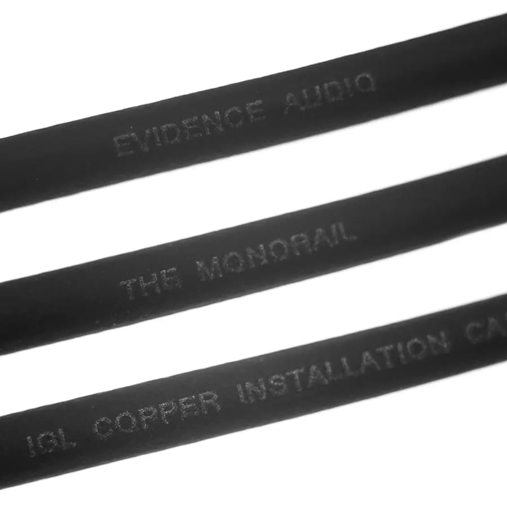 Evidence Audio Monorail cable jacket printing detail, black (10plugs, 10 ft)