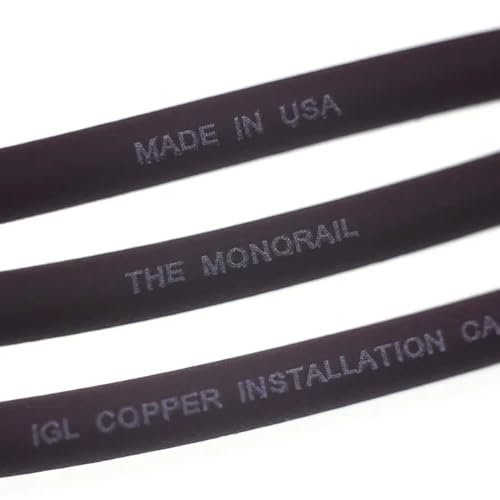 Evidence Audio Monorail cable jacket printing detail, burgundy cable (8plugs, 5 ft)