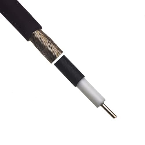 Close-up of Evidence Audio Monorail cable end showing shield braid and plug barrel (8plugs, 5 ft, burgundy)
