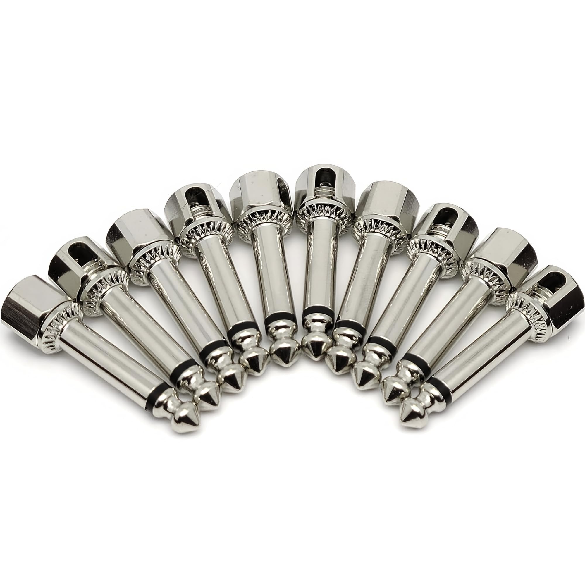 Evidence Audio SIS solderless right-angle 1/4-inch plugs, 10-pack, nickel finish