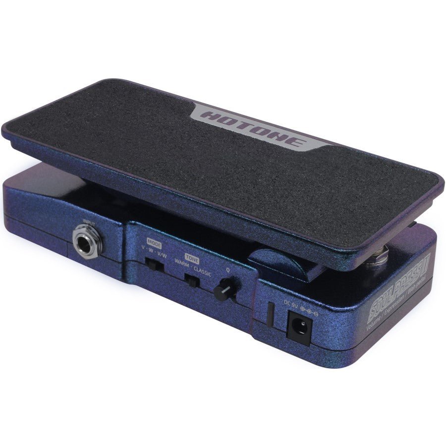Hotone Soul Press II SP-20 pedal, side profile showing input, output and tuner out jacks