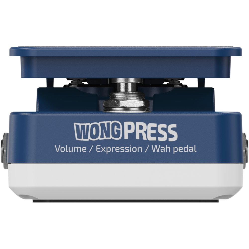 Hotone SP-21 Wong Press pedal, front view of raised rocker top with WongPress branding