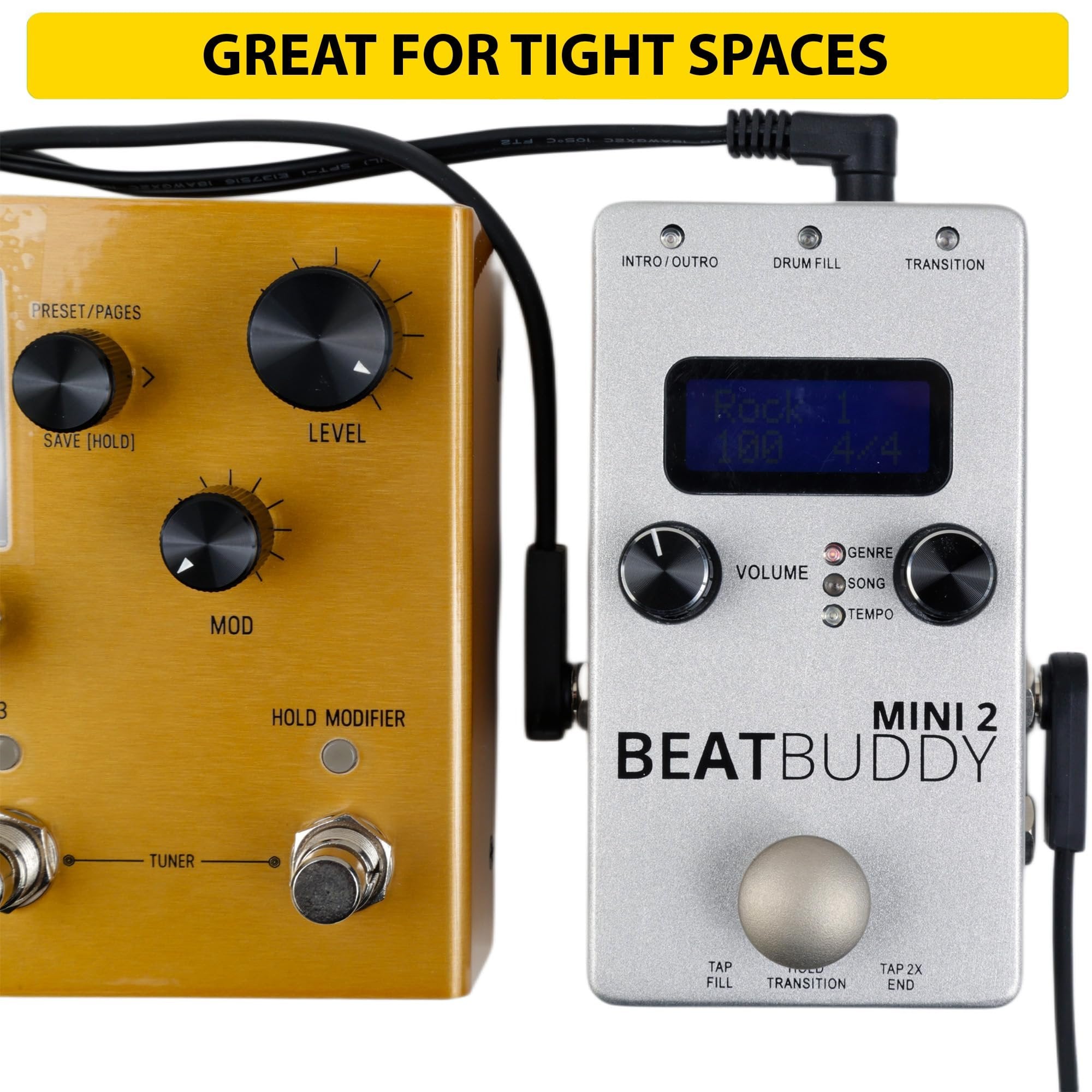 Pedalzoo Flat Patch for Guitar Effects Pedals 12 Inch - Space-Saving and Reliable Pedalboard Connection