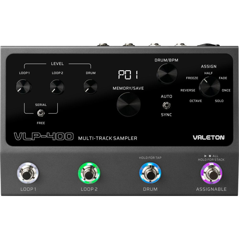 Valeton VLP-400 Multi-Track Sampler with 4 Footswitches - Two Full-Featured Loopers, Drum Machine