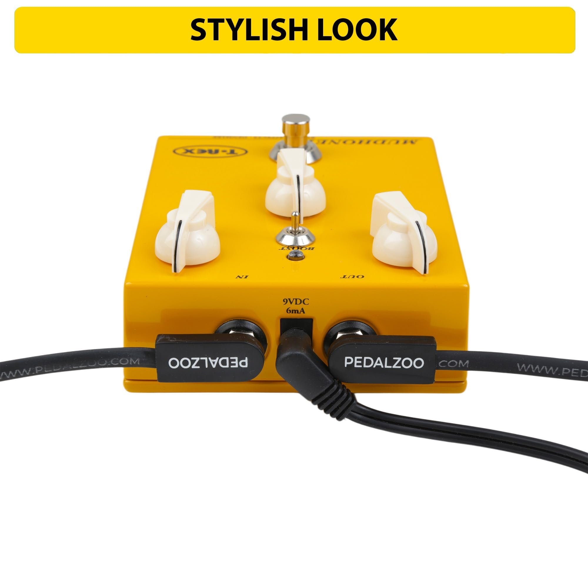 Pedalzoo Flat Patch for Guitar Effects Pedals 3 Inch (3-pack) - Space-Saving and Reliable Pedalboard Connection