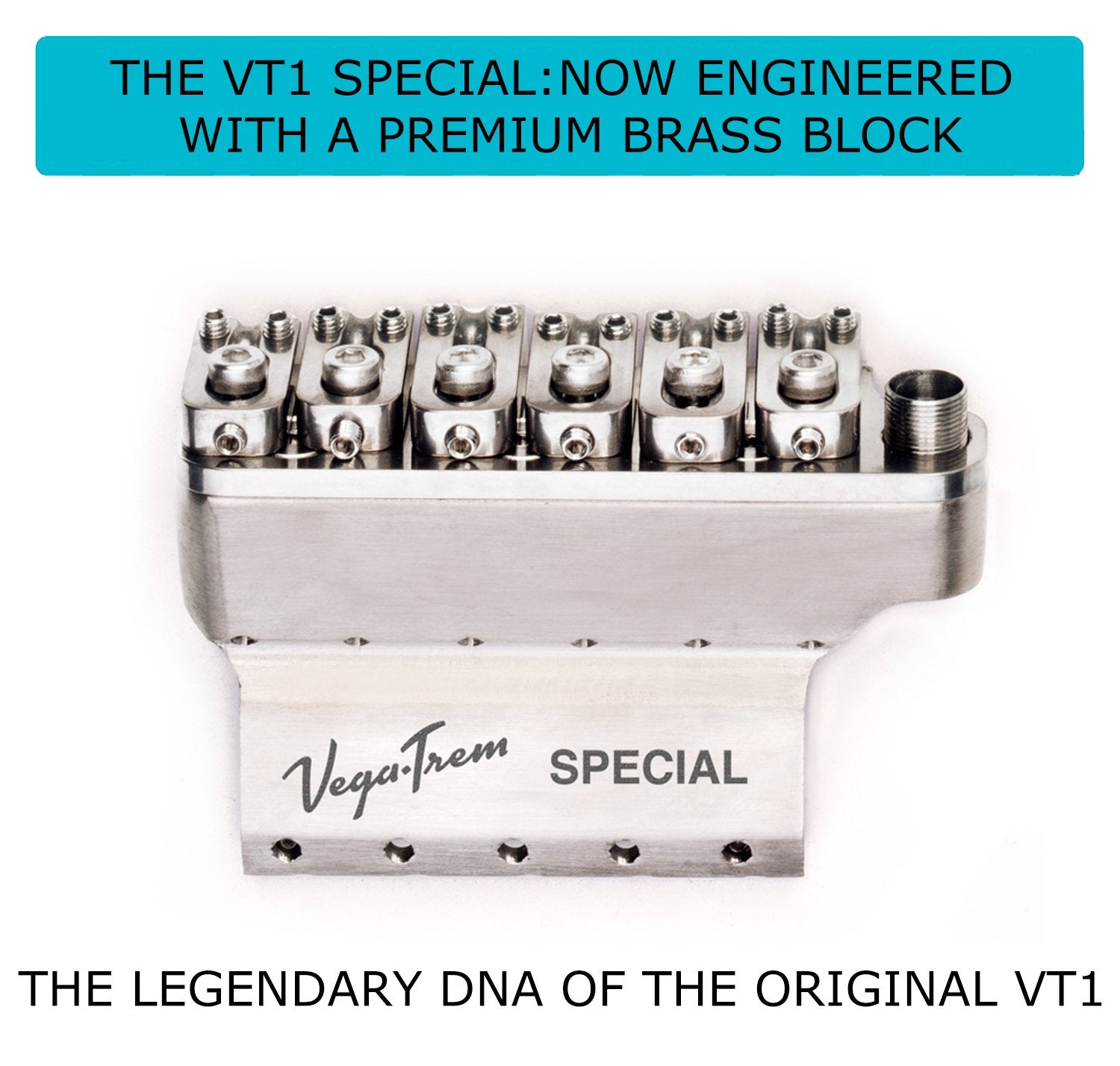 Vega-Trem VT1 Special 2-Points Stratocaster Guitar Tremolo Bridge For Strat No Mods Easy Installation (Glossy, Right)