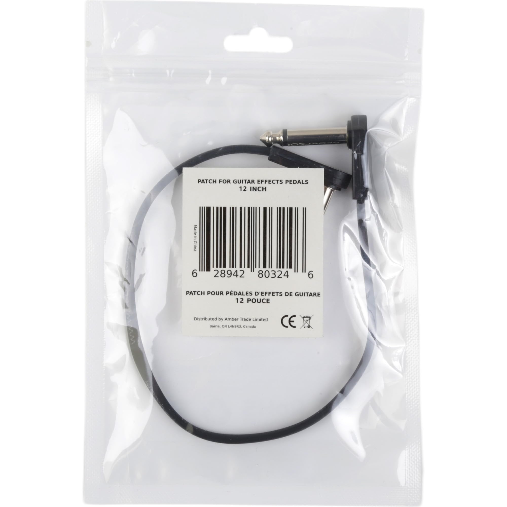 Pedalzoo Flat Patch for Guitar Effects Pedals 12 Inch - Space-Saving and Reliable Pedalboard Connection