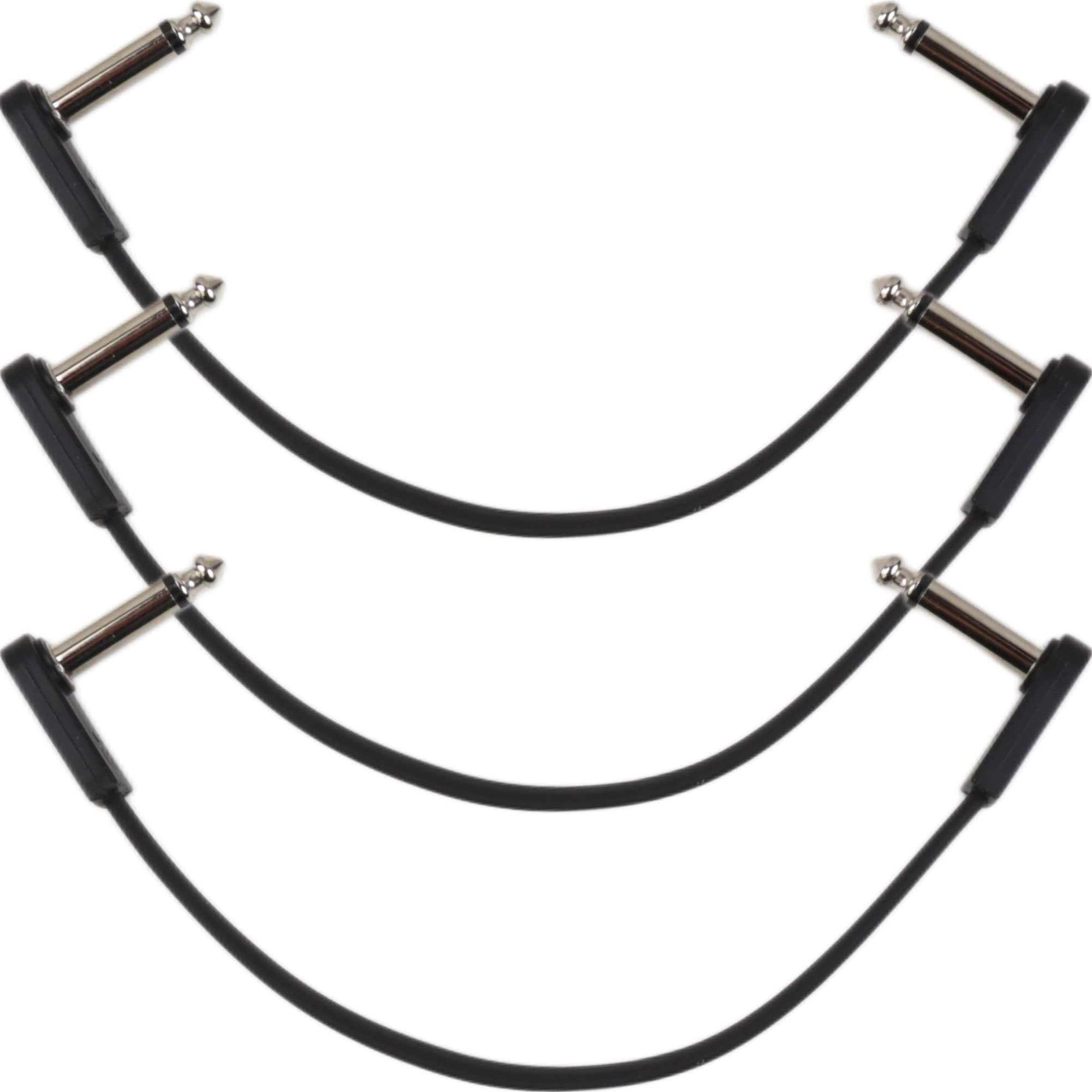 Pedalzoo Flat Patch for Guitar Effects Pedals 6 Inch (3-pack) - Space-Saving and Reliable Pedalboard Connection