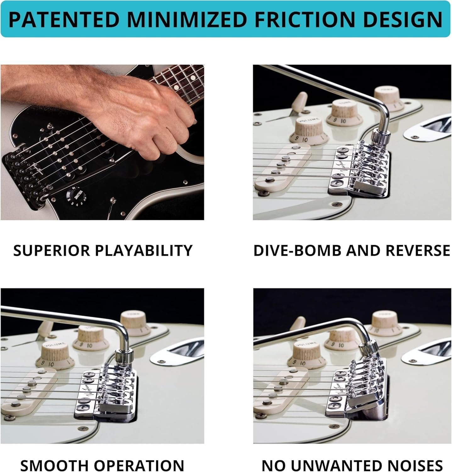 Vega-Trem VT1 Special Standard 6-Screw Stratocaster Guitar Tremolo Bridge For Strat No Mods Easy Installation (Satin, Right)