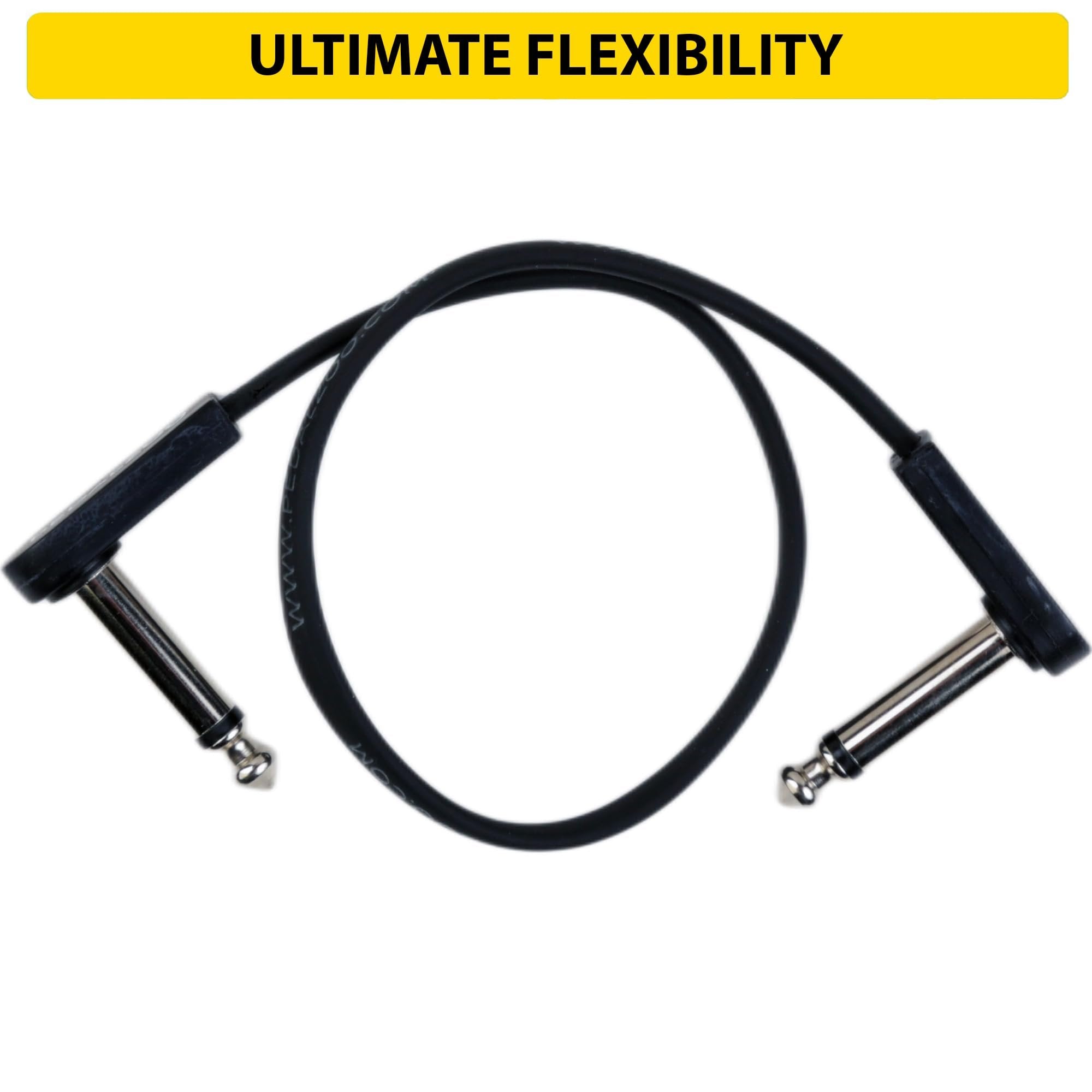 Pedalzoo Flat Patch for Guitar Effects Pedals 12 Inch - Space-Saving and Reliable Pedalboard Connection