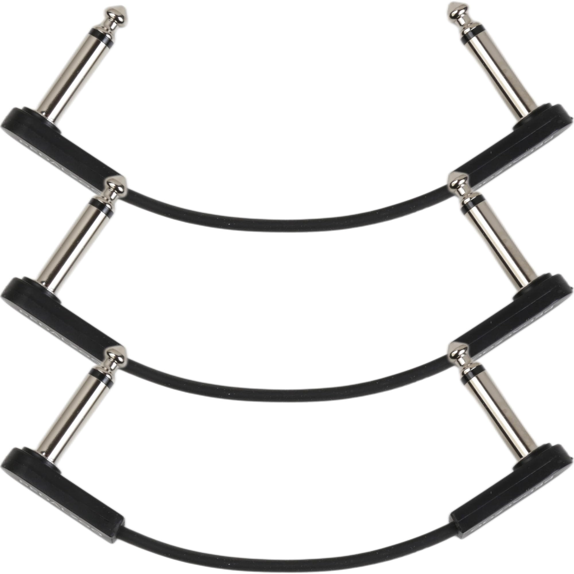 Pedalzoo Flat Patch for Guitar Effects Pedals 3 Inch (3-pack) - Space-Saving and Reliable Pedalboard Connection