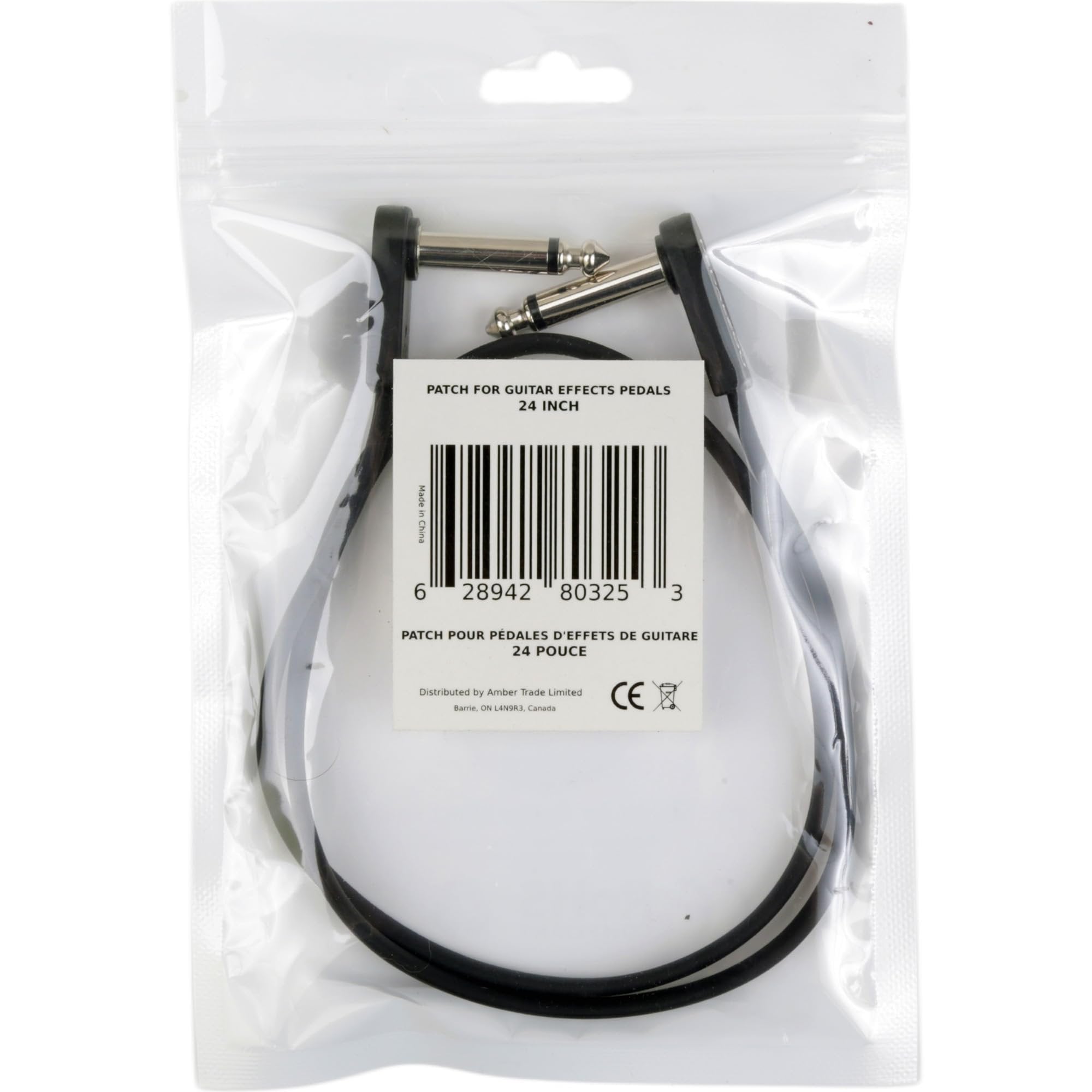 Pedalzoo Flat Patch for Guitar Effects Pedals 24 Inch - Space-Saving and Reliable Pedalboard Connection