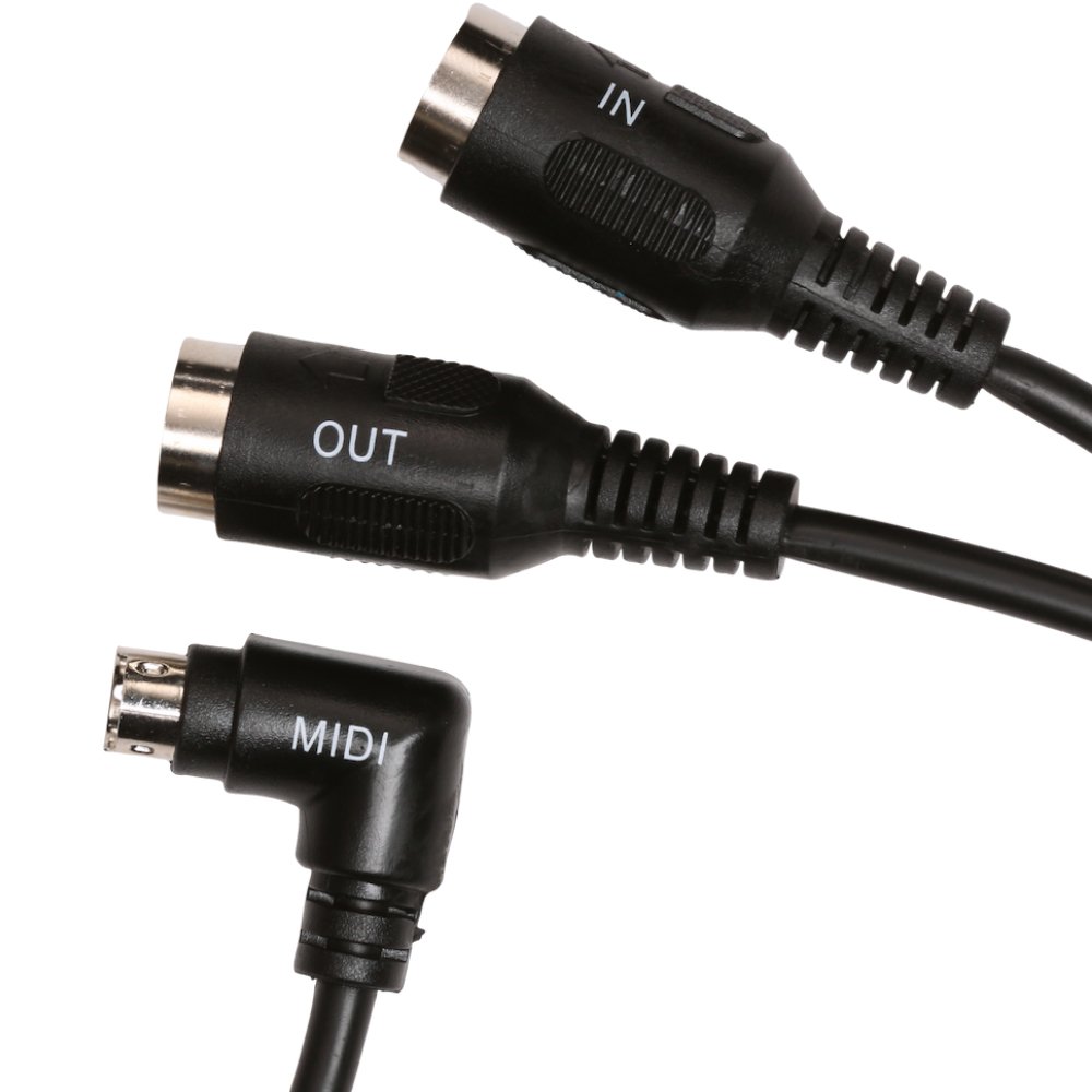 Singular Sound BeatBuddy MIDI Breakout Cable in-hand view of the connectors