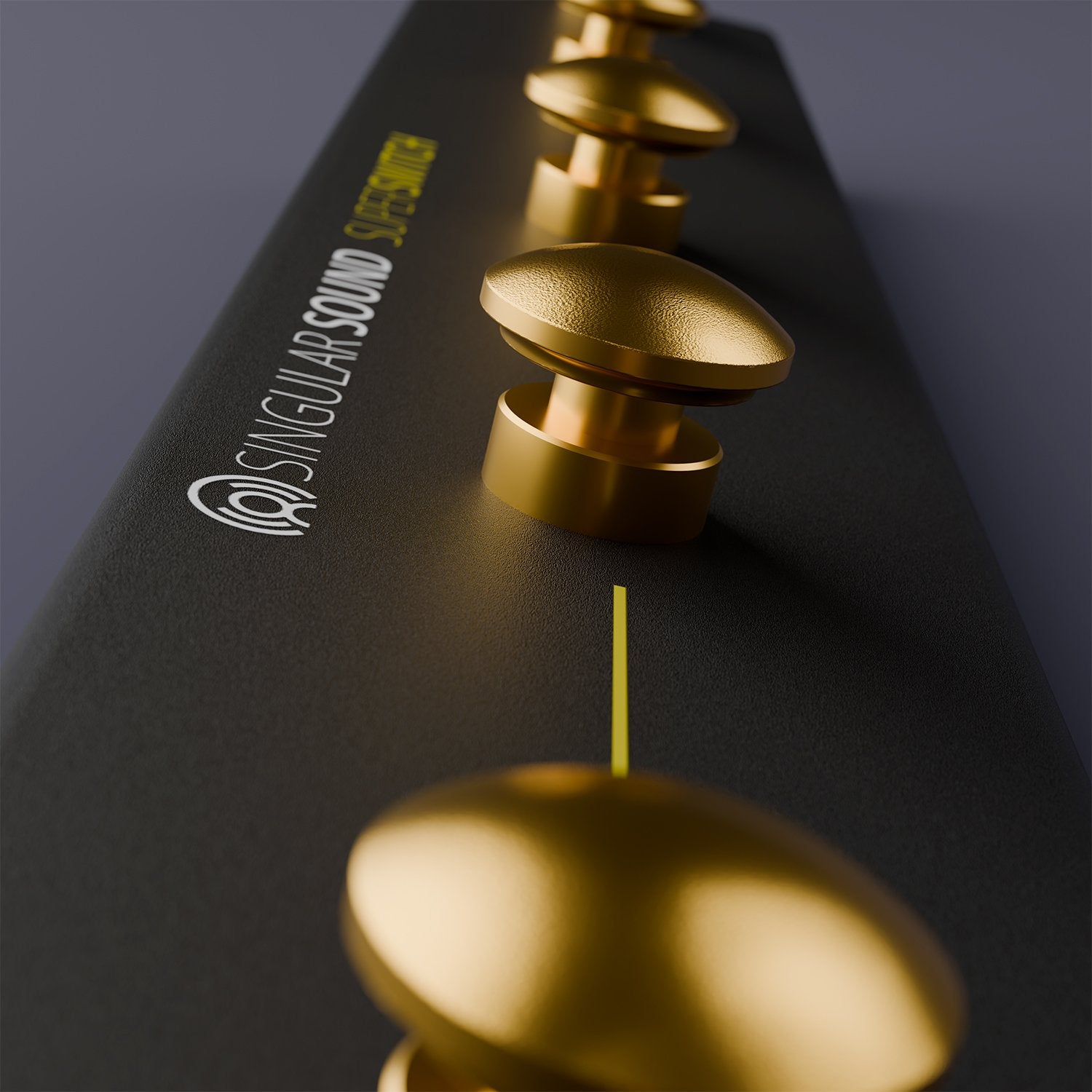 Singular Sound SuperSwitch top-down view of illuminated buttons