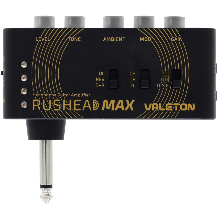 Valeton Rushead Max RH-100 front view with illuminated LED indicators