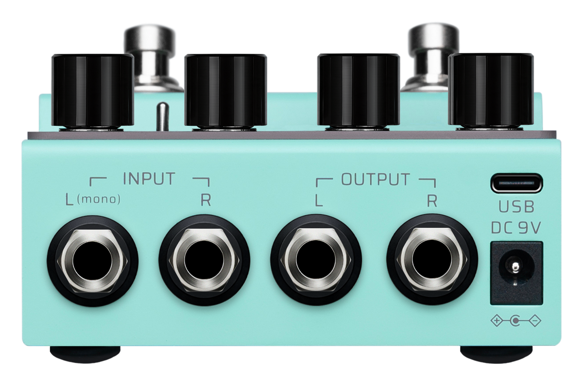 Valeton VDS-1D Digital Delay & Reverb Pedal — rear panel with input/output jacks and power