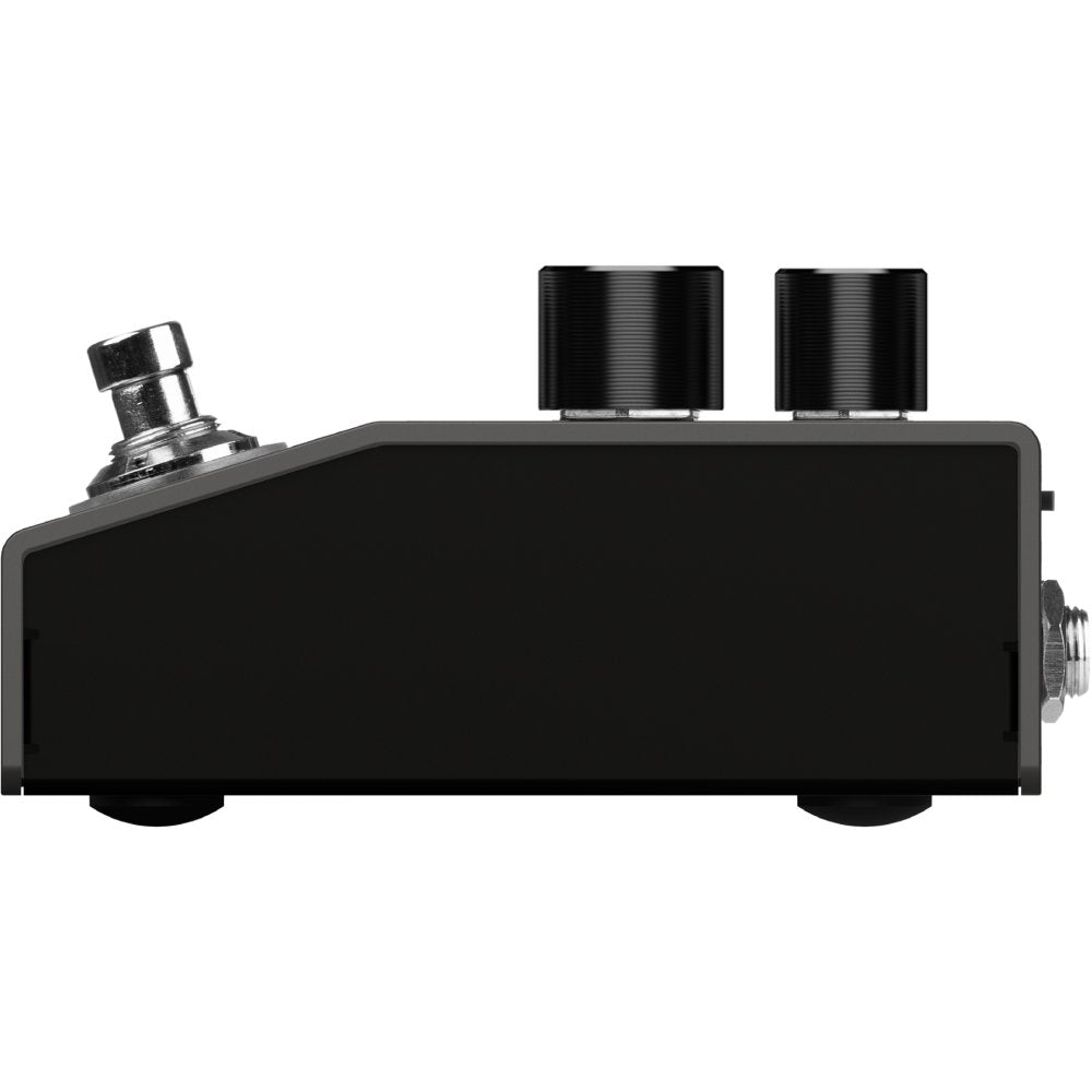 Side view of Valeton VLP-200 showing control knobs and footswitch