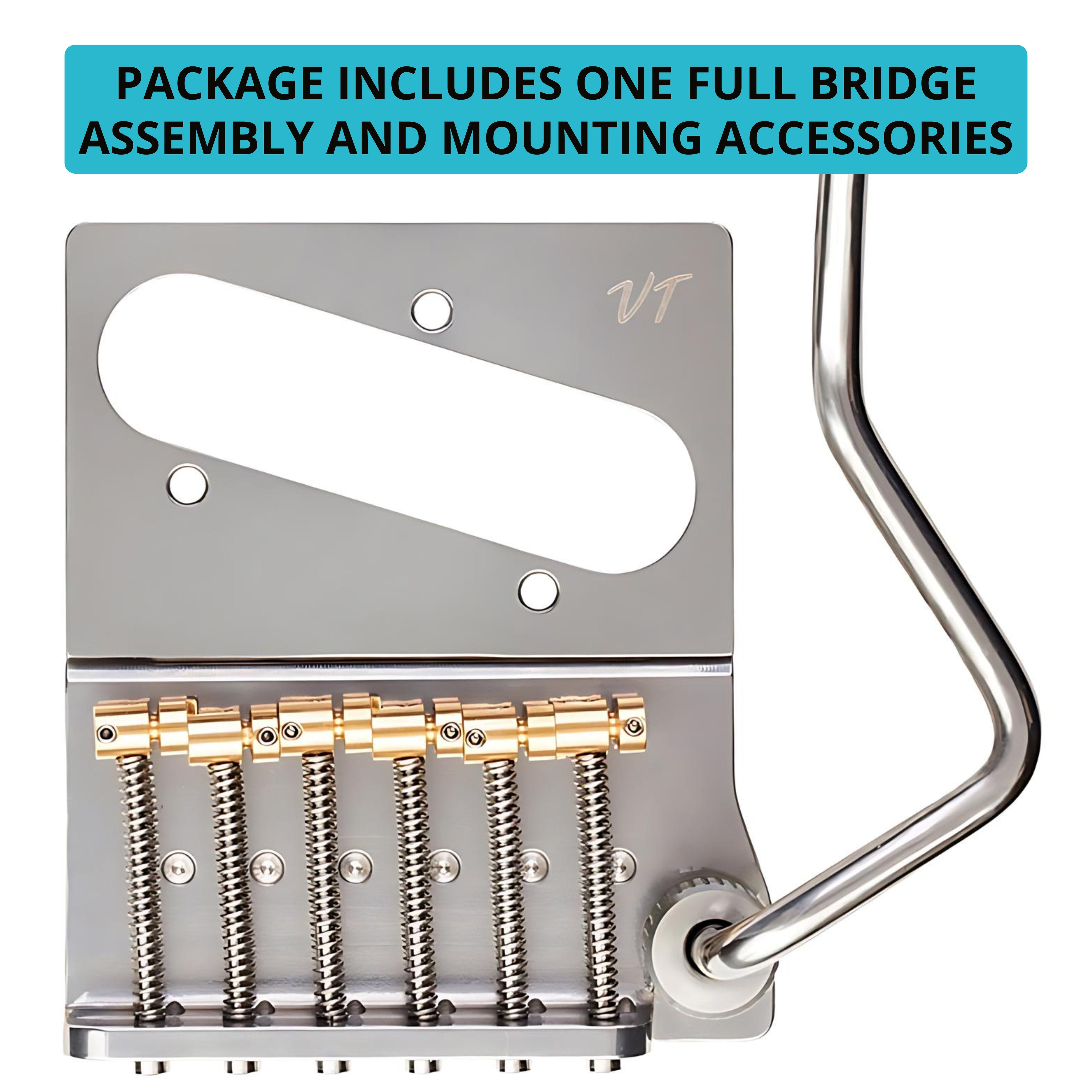Vega-Trem VT2ND Classic 71 mm steel finish, plain arm, bridge assembly and tremolo arm package