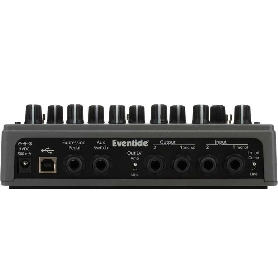 Eventide PitchFactor harmonizer pedal, rear connection panel