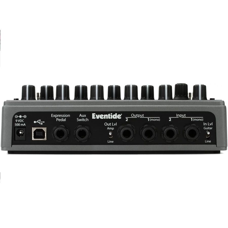Eventide Space reverb pedal, rear connection panel