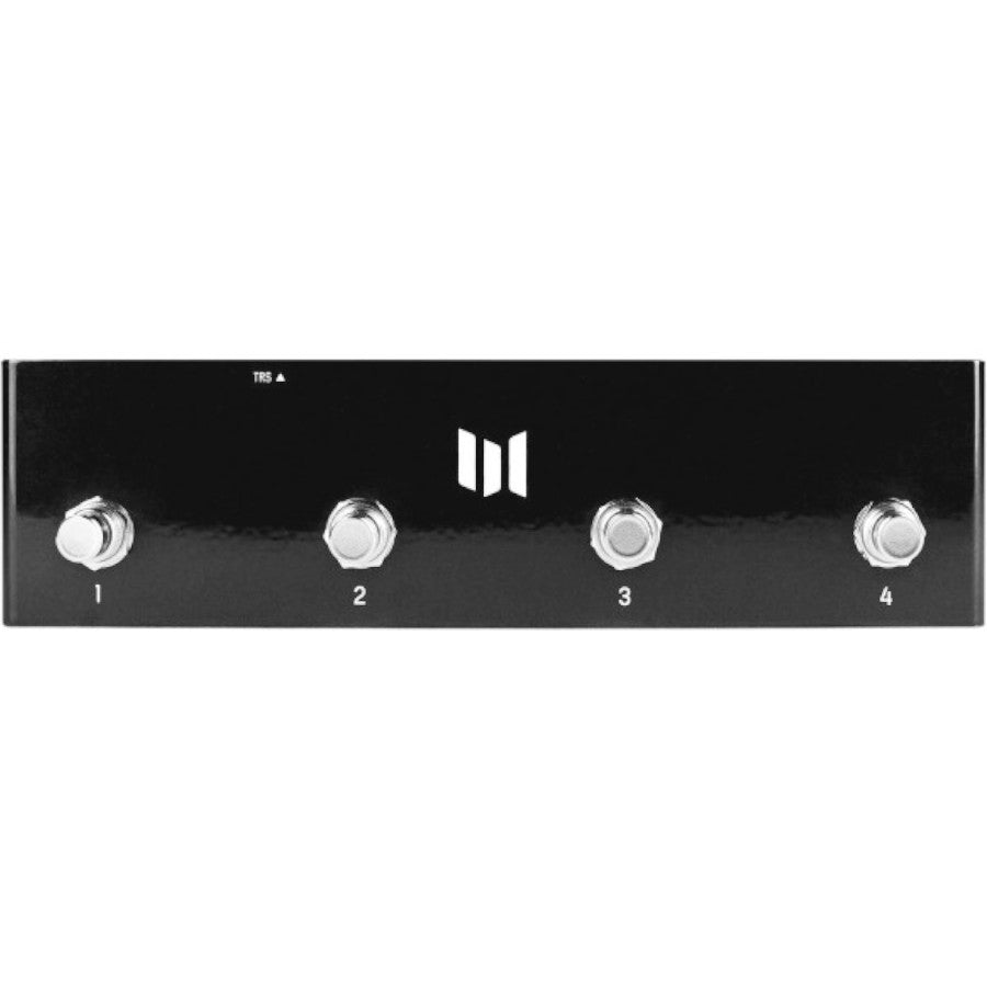 Meris Preset Switch four-button footswitch, straight-on front view of the numbered footswitches