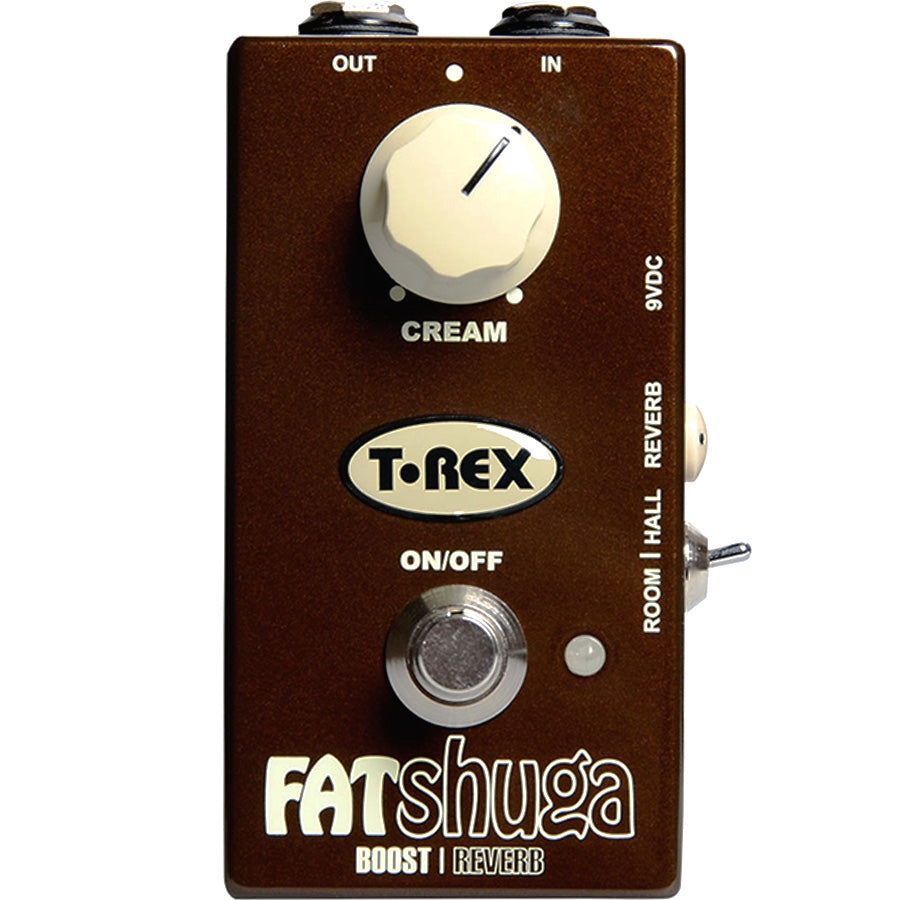 T-Rex Fat Shuga boost and reverb pedal — front view
