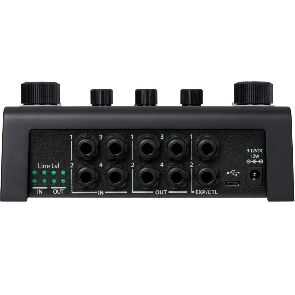 Eventide H90 Dark harmonizer pedal, rear input and output panel