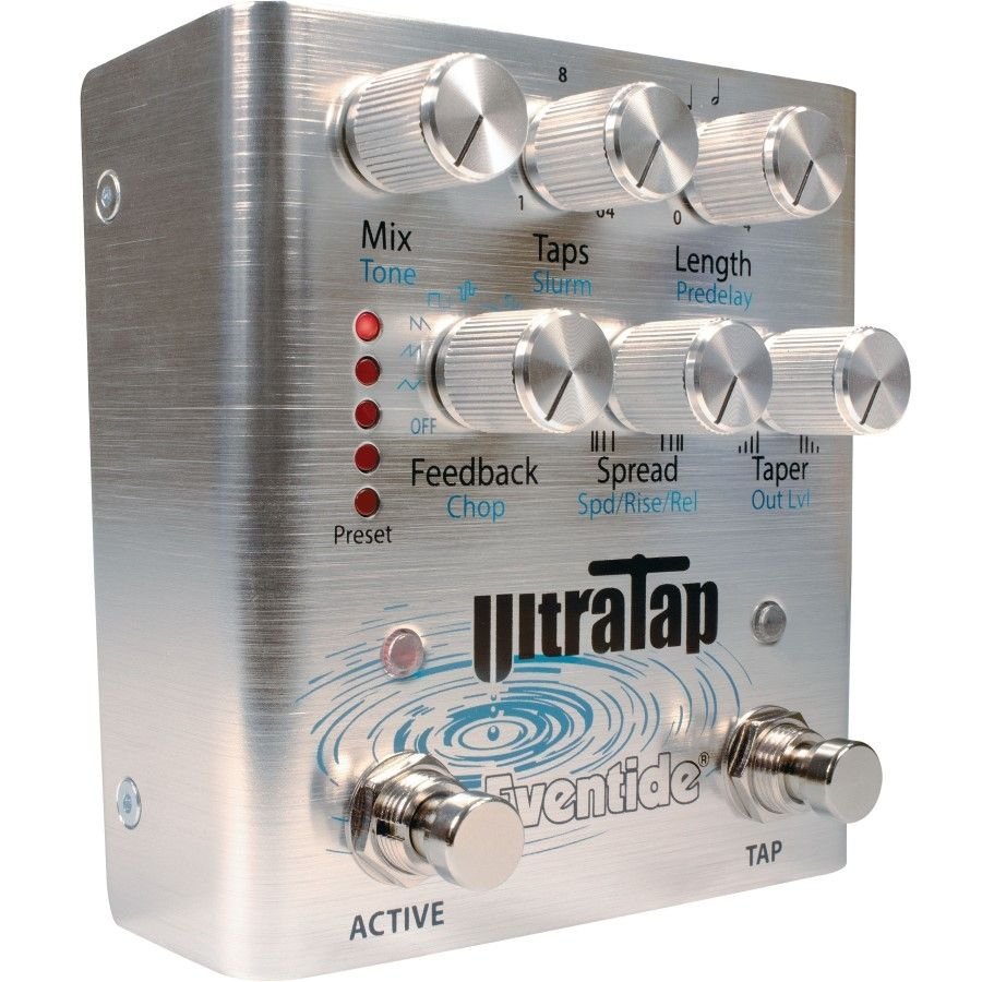 Eventide UltraTap delay pedal, angled left view