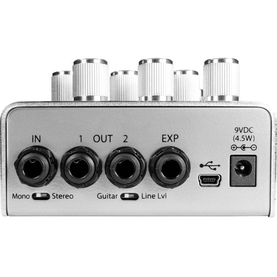 Eventide UltraTap delay pedal, rear input and output panel