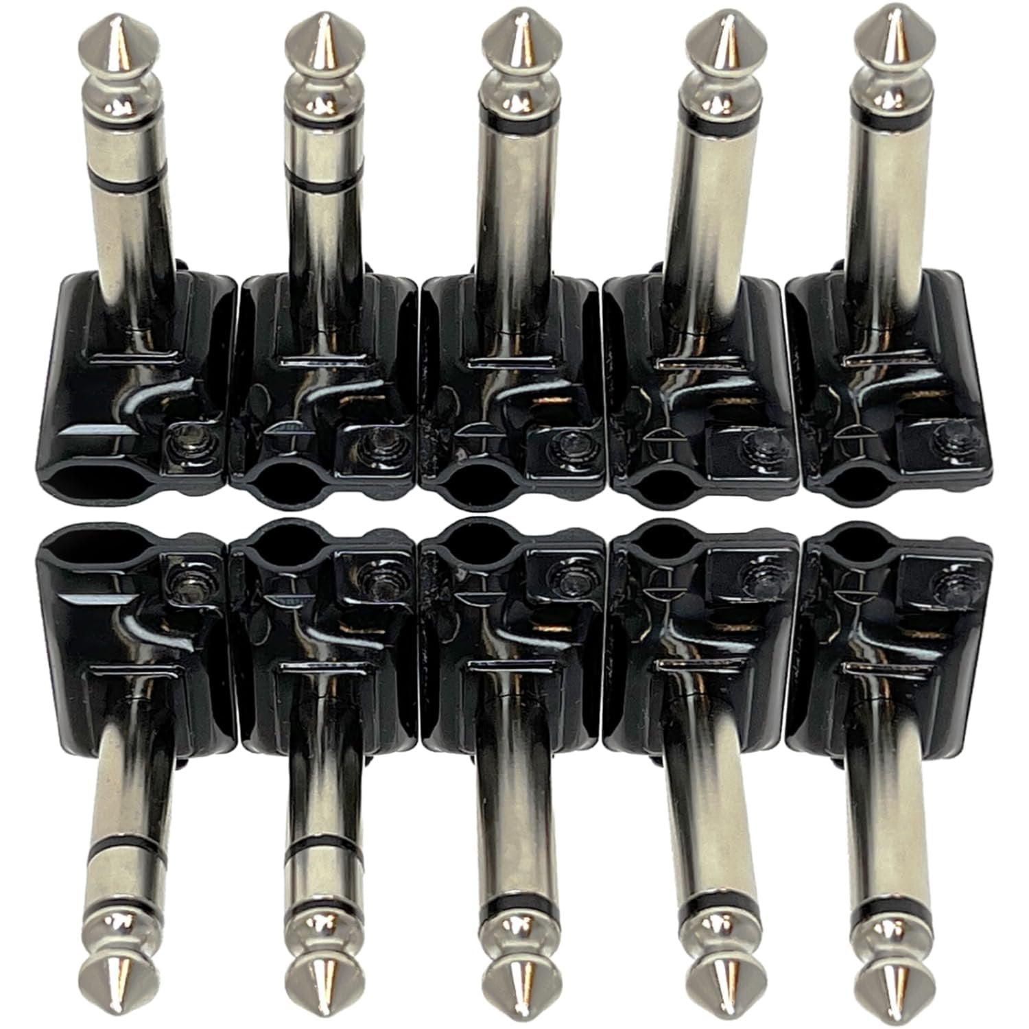 Evidence Audio ESP right-angle 1/4-inch soldered plugs, 10-pack array (4mm)