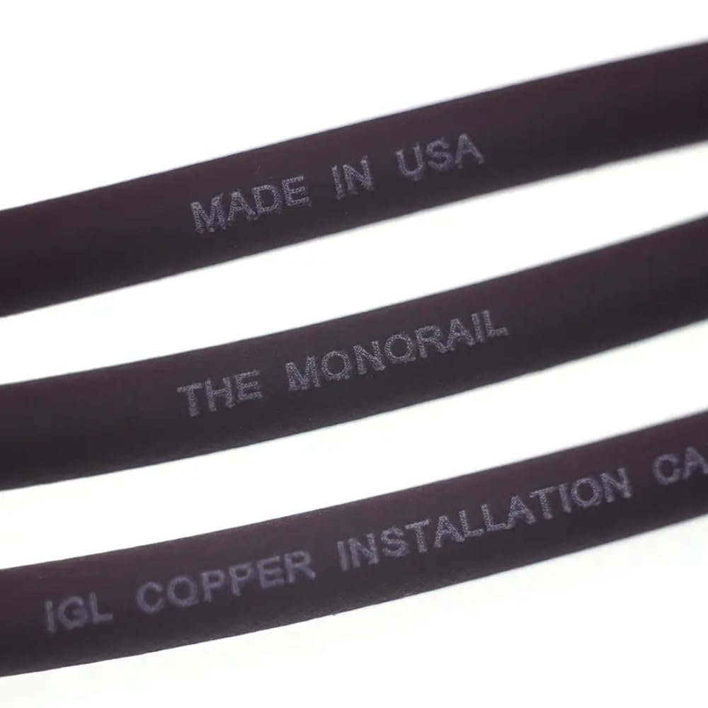 Evidence Audio Monorail cable jacket printing detail on burgundy cable (20 ft)