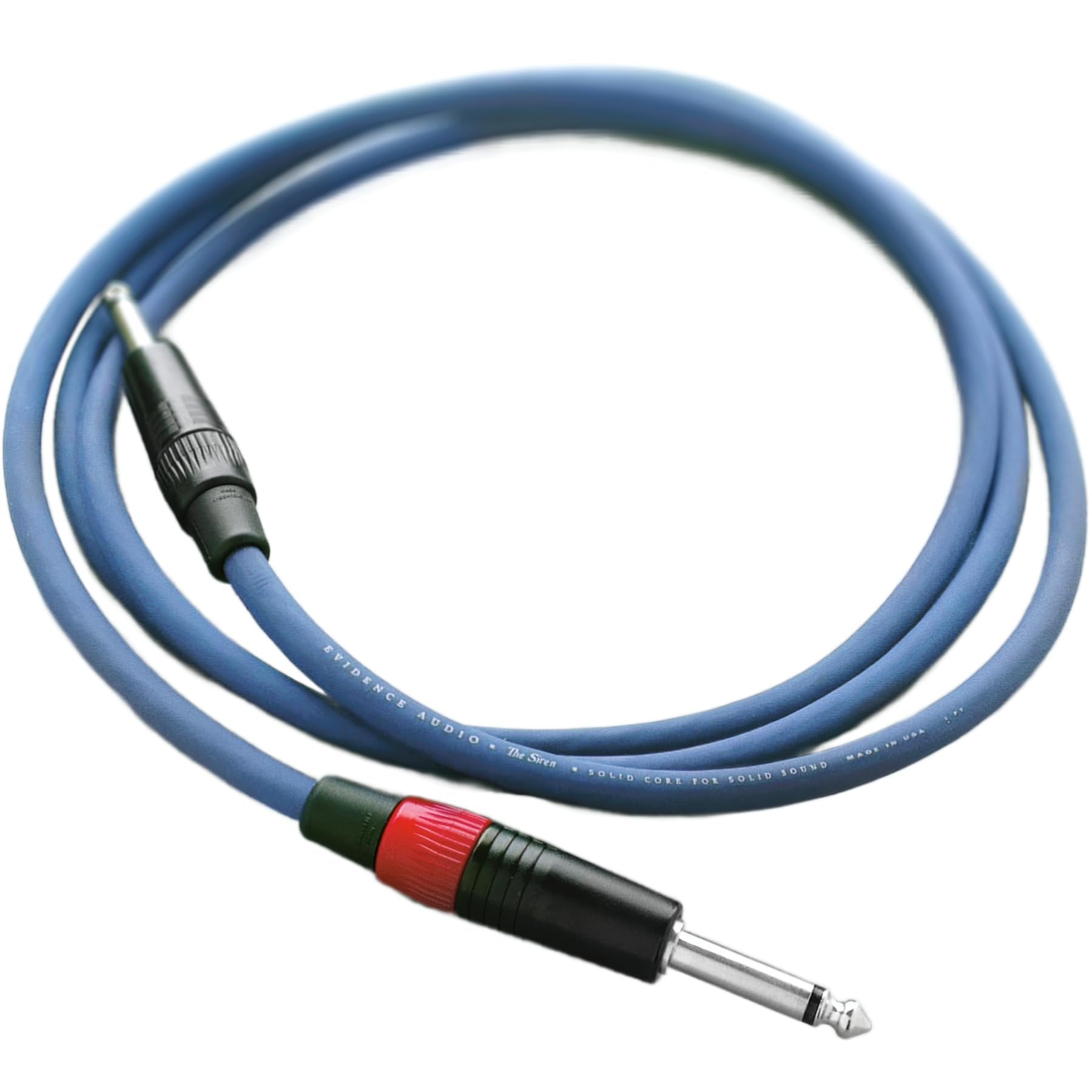 Evidence Audio Siren speaker cable coiled with 1/4-inch phone plugs, 5 ft