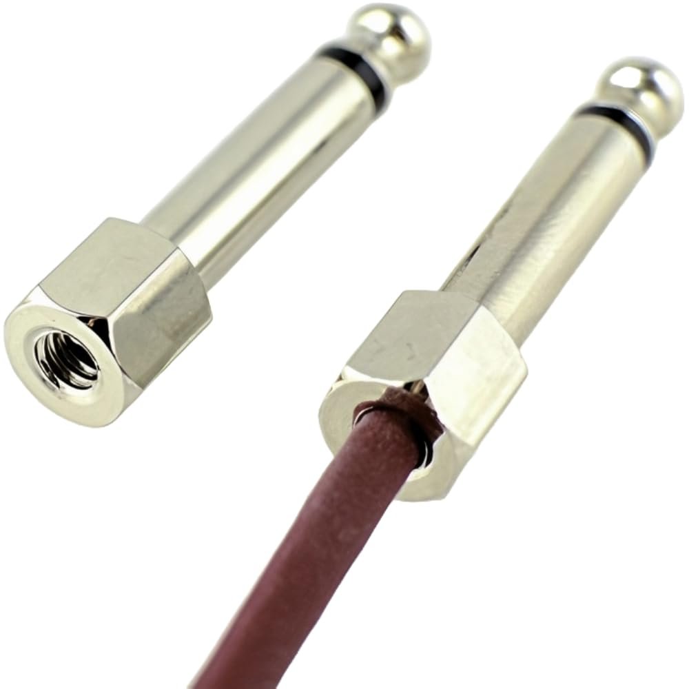 Evidence Audio SIS straight plug attached to burgundy cable end (10-pack)