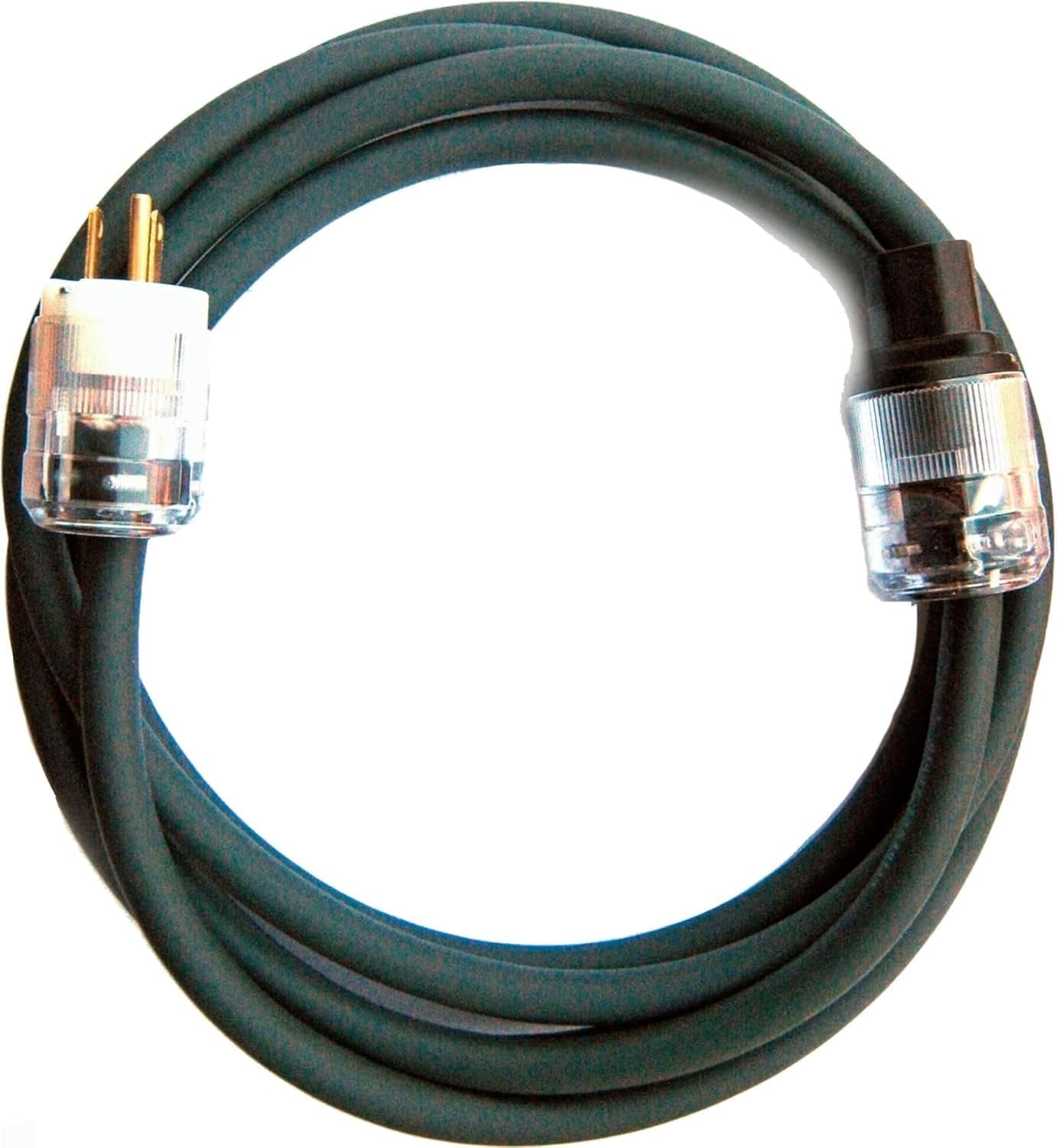Evidence Audio Source AC power cable coiled with metal plug and IEC connector (10 ft)