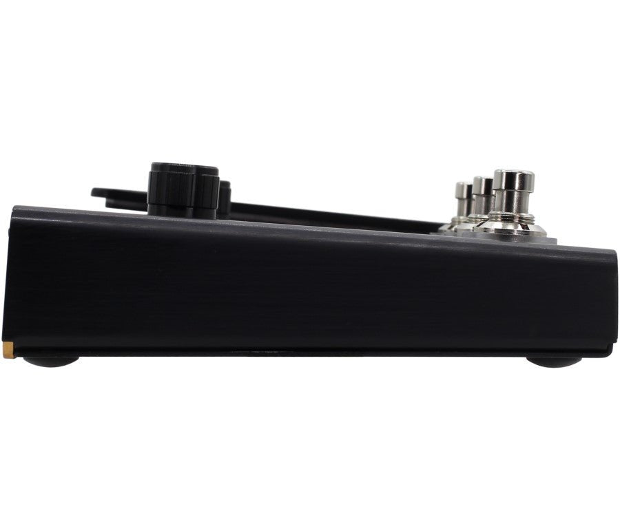 Hotone Ampero MP-100 amp modeler, side profile showing raised expression pedal