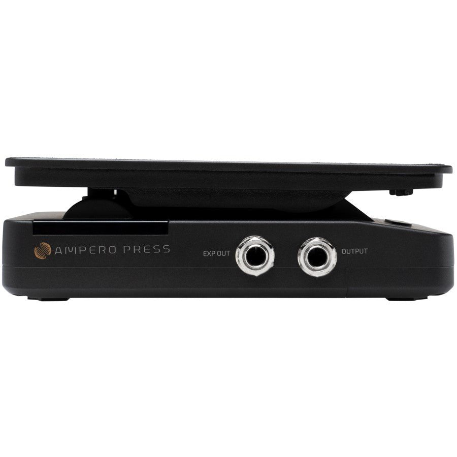 Hotone Ampero Press SP-30 pedal, side view of base showing exp out and output jacks