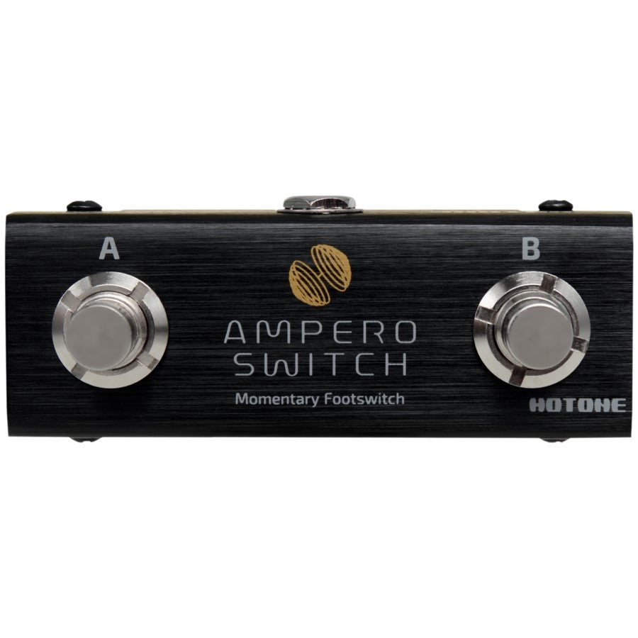 Hotone Ampero Switch dual momentary footswitch, front view showing A and B footswitch buttons and logo