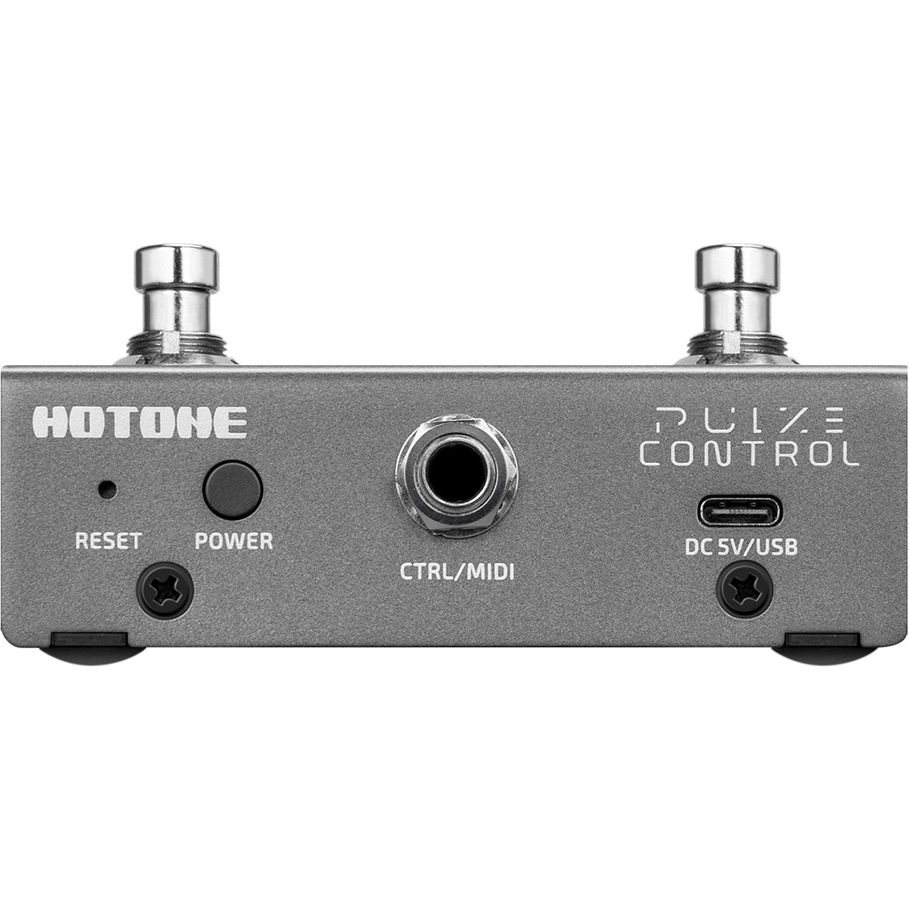 Hotone EC-2 Pulze Control MIDI controller, rear panel showing reset, power and MIDI jacks