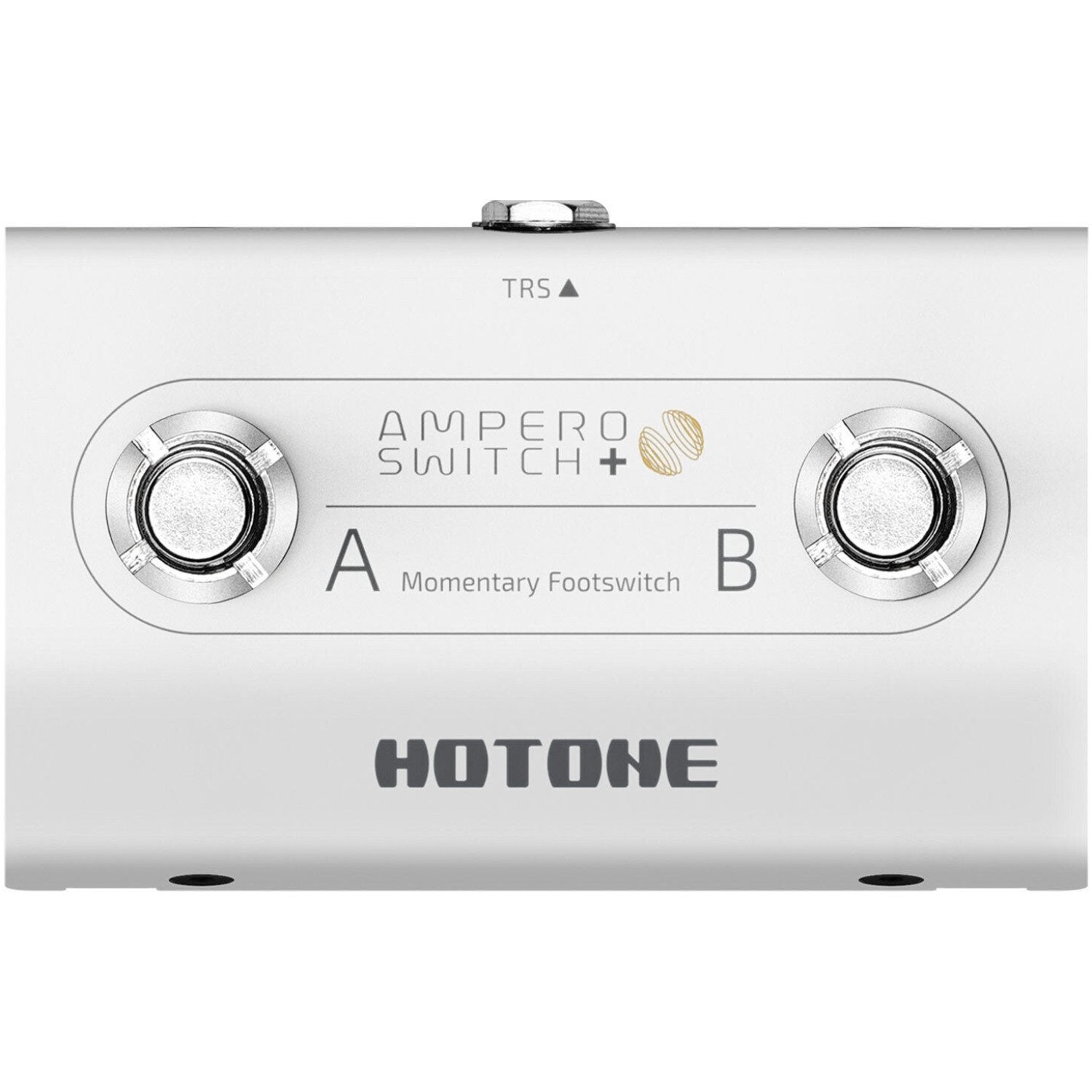 Hotone FS-2 Ampero Switch+ dual footswitch in silver finish, front view