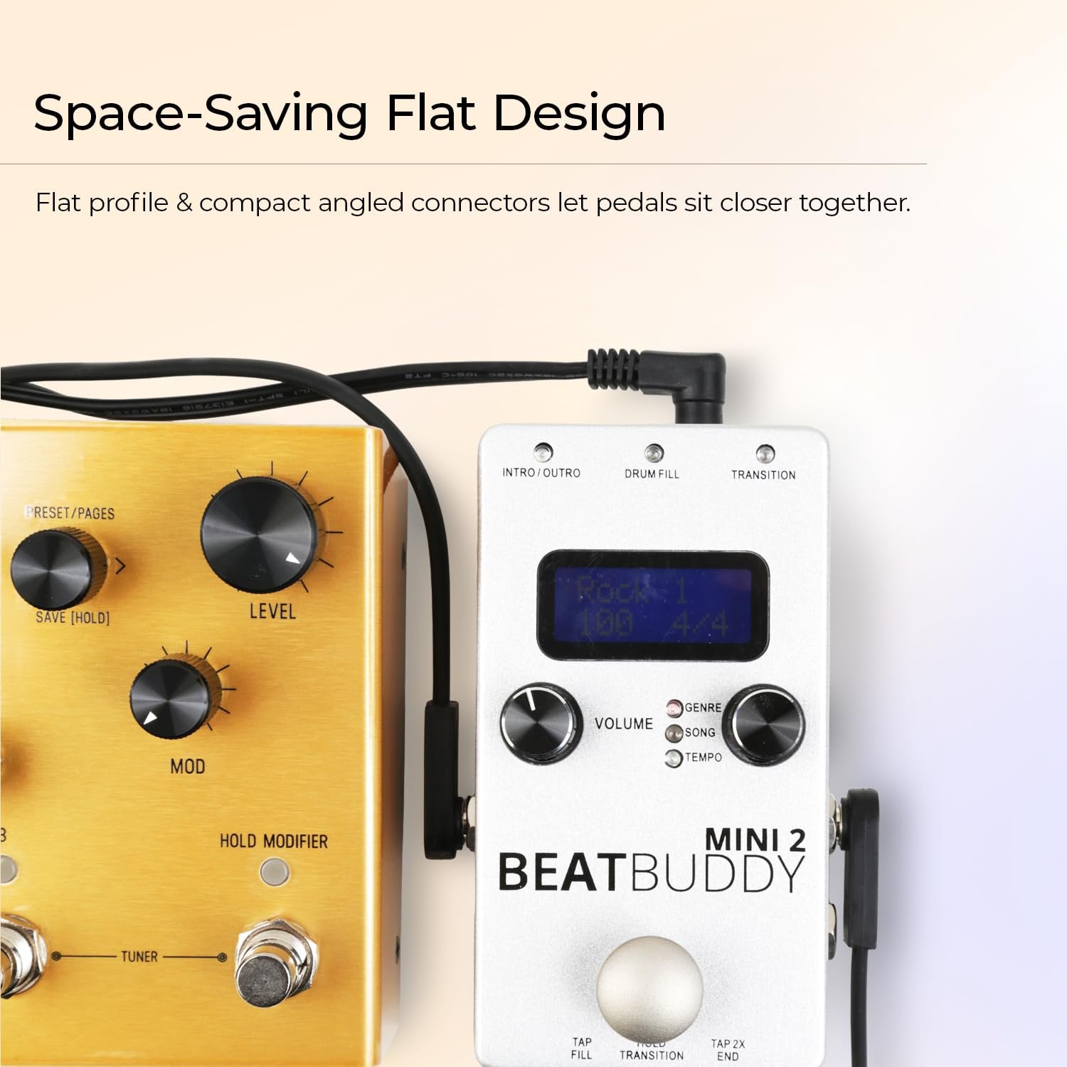 Pedalzoo Flat Patch Cable for Guitar Pedals, 6 Inch (3-Pack) – Low Noise Space-Saving Pedalboard Patch Cables with Angled Connectors, Oxygen-Free Copper, Dual Shielded Guitar Effects Cable