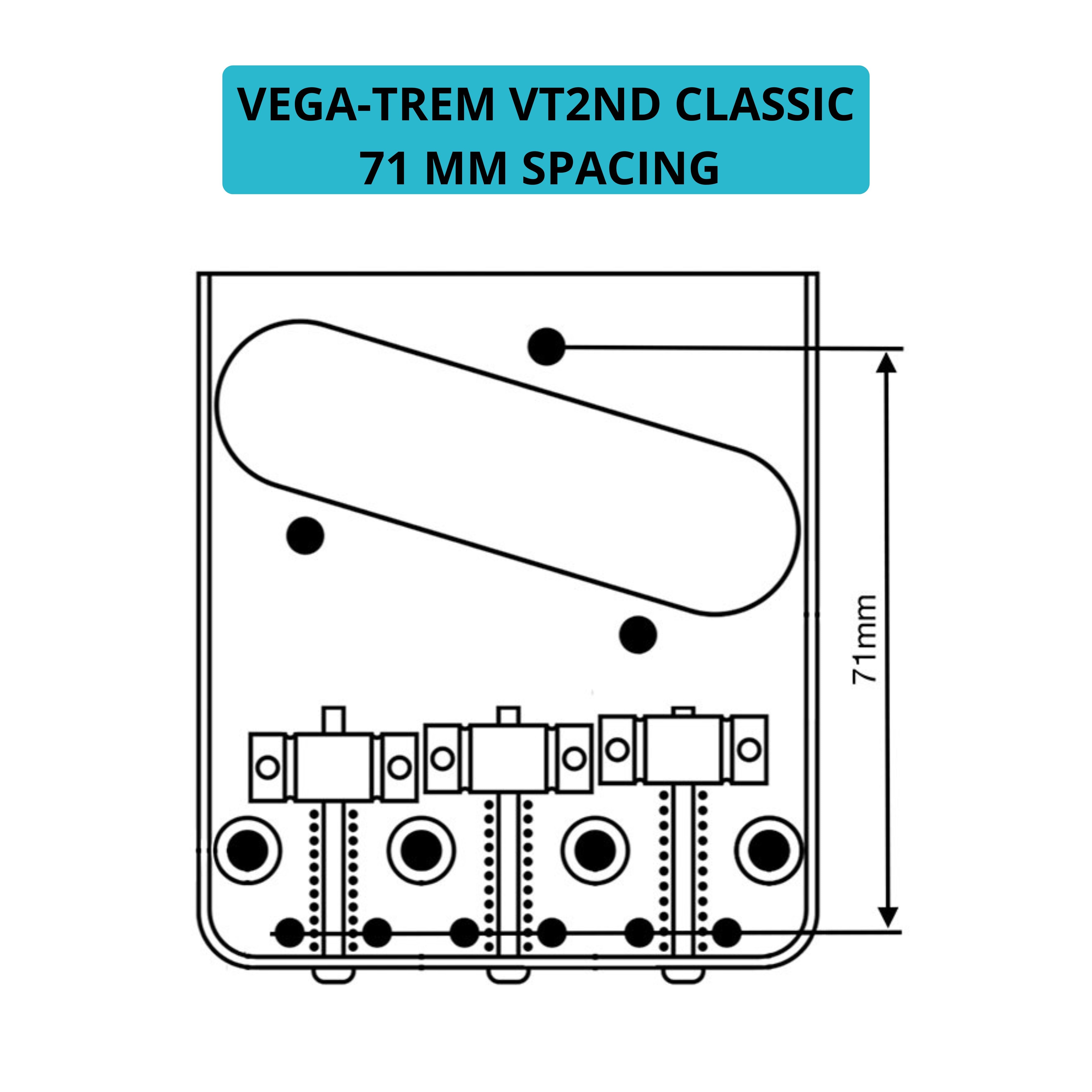 Vega-Trem VT2ND Teletrem Classic Telecaster Guitar Tremolo Bridge For Strat No Mods Easy Installation