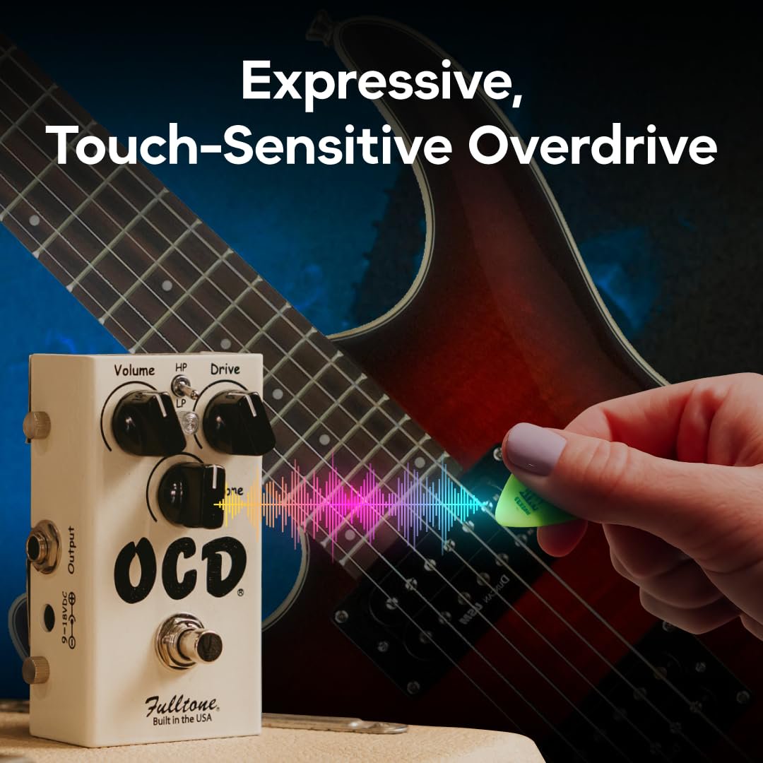 Fulltone OCD Obsessive Compulsive Drive Guitar Overdrive Pedal with HP/LP Tone Switch, MOSFET Clipping, Buffered Bypass – Made in USA