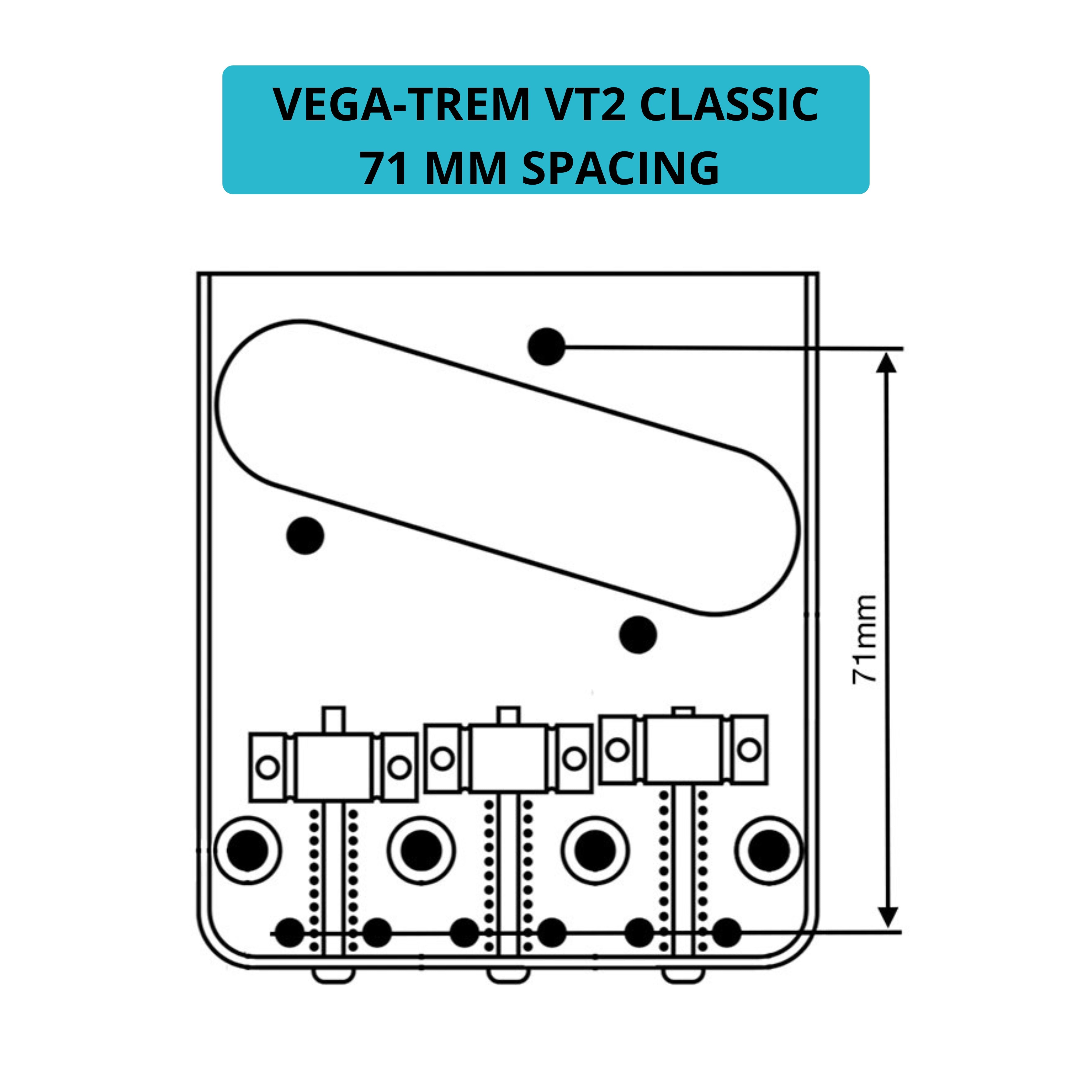 Vega-Trem VT2 Teletrem Classic Telecaster Guitar Tremolo Bridge For Tele Easy Installation