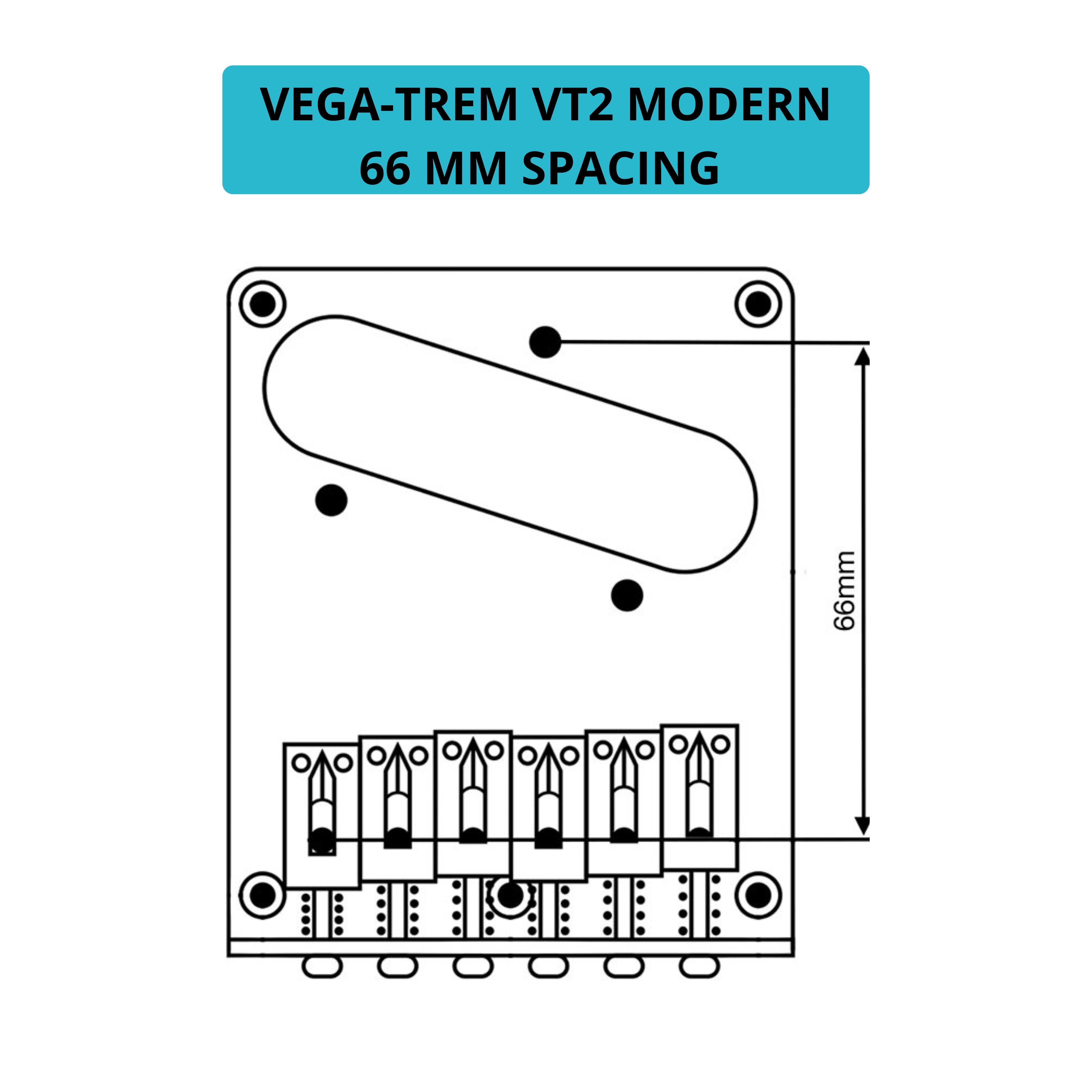 Vega-Trem VT2 Teletrem Modern Telecaster Guitar Tremolo Bridge For Tele Easy Installation