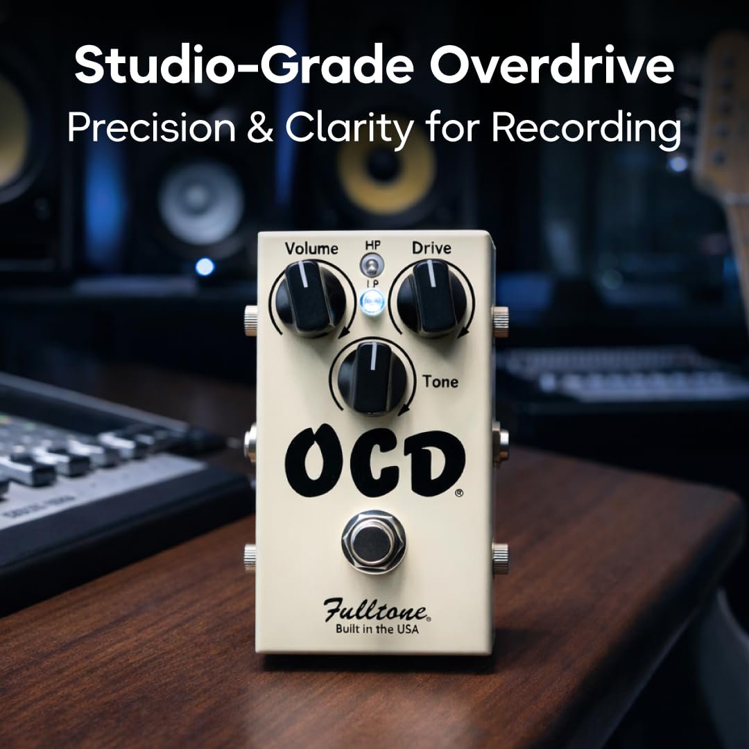 Fulltone OCD Obsessive Compulsive Drive Guitar Overdrive Pedal with HP/LP Tone Switch, MOSFET Clipping, Buffered Bypass – Made in USA