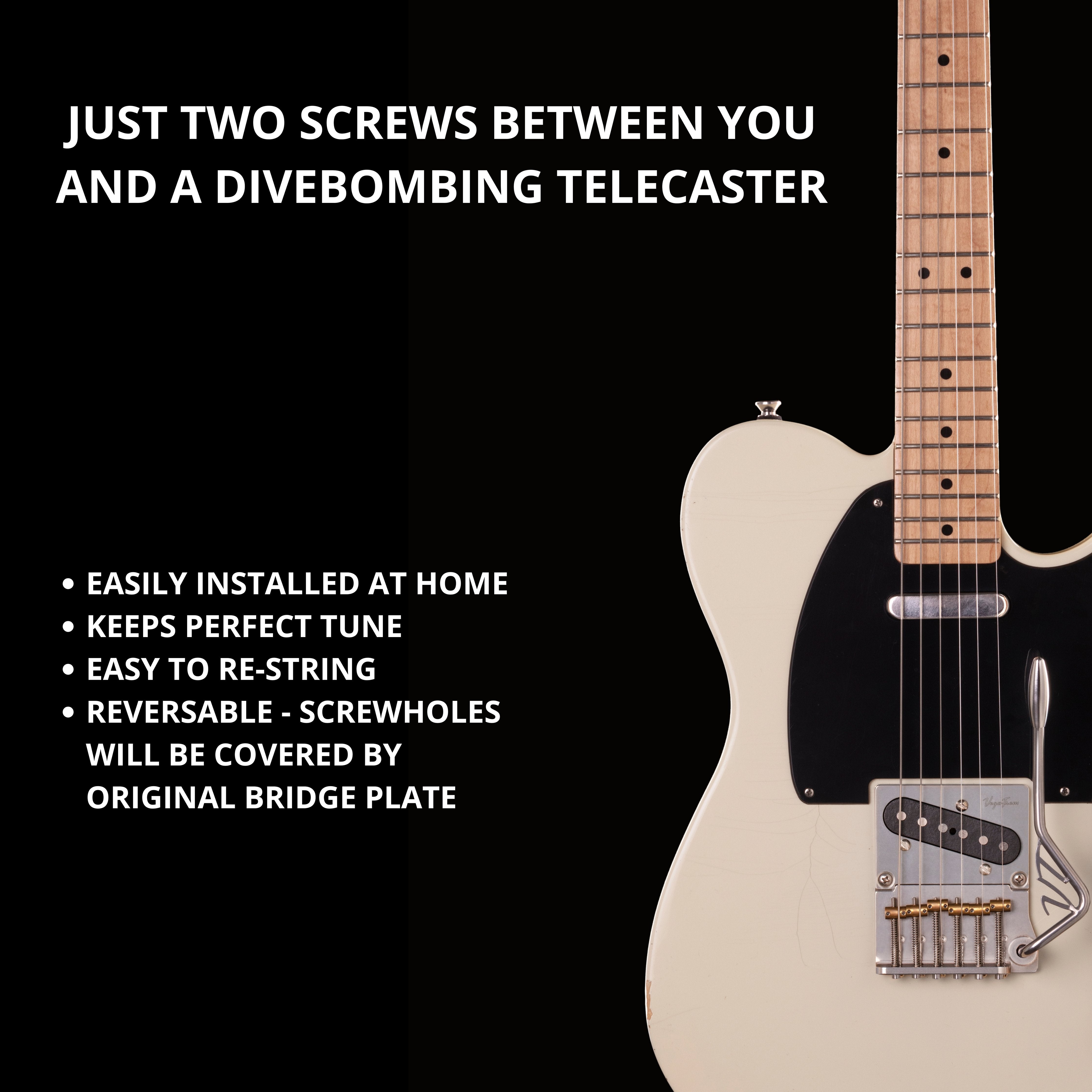 Vega-Trem VT2 Teletrem Classic Telecaster Guitar Tremolo Bridge For Tele Easy Installation