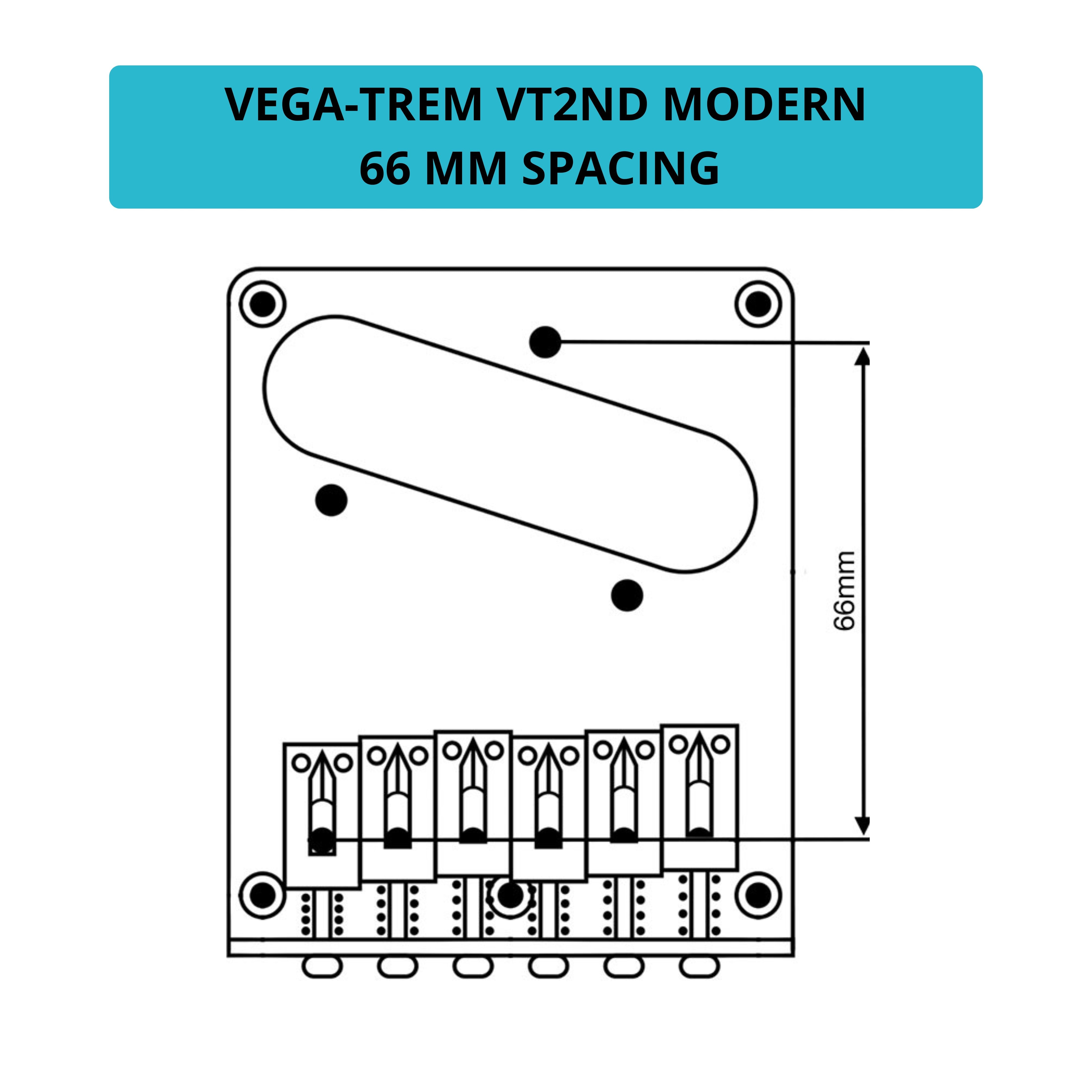 Vega-Trem VT2ND Teletrem Modern Telecaster Guitar Tremolo Bridge For Tele No Mods Easy Installation