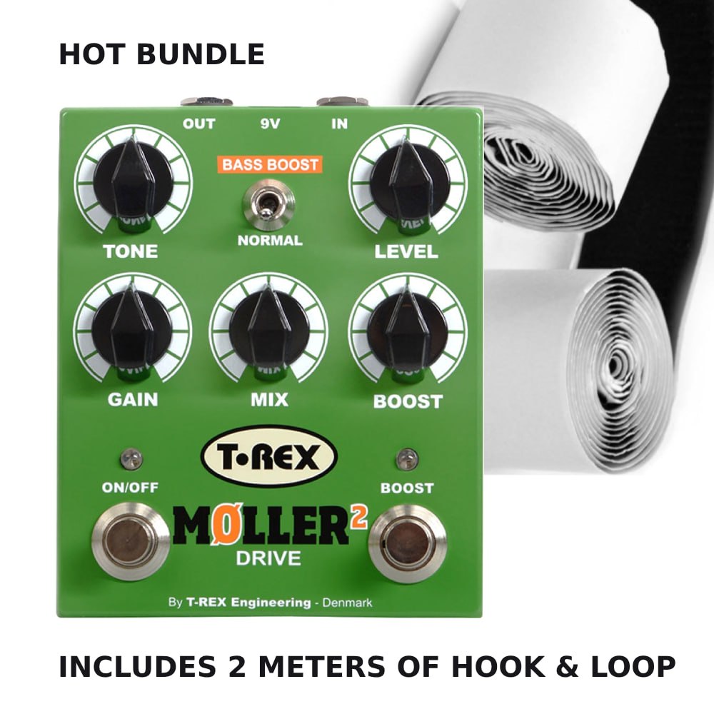 T-Rex Møller 2 Overdrive + Hook & Loop Tape Bundle